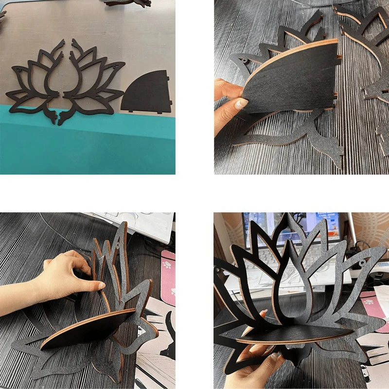 Wooden Lotus Aromatherapy Shelf
